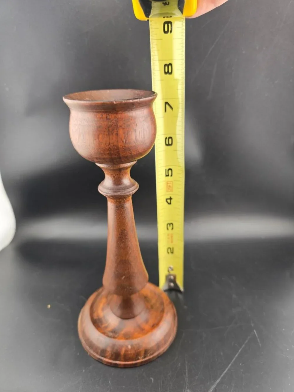Vntg Hand Turned Wooden Candlesticks Pair/Set 7-Inch Vintage 1976 Signed